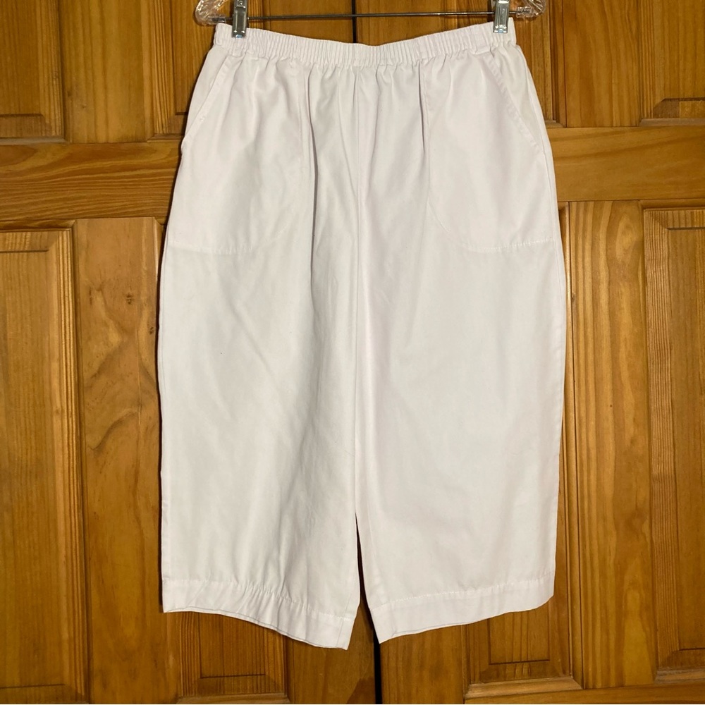 NWOT Blair Vintage 90s Capri Pull On Pants Elastic Waist White Women's Size 14